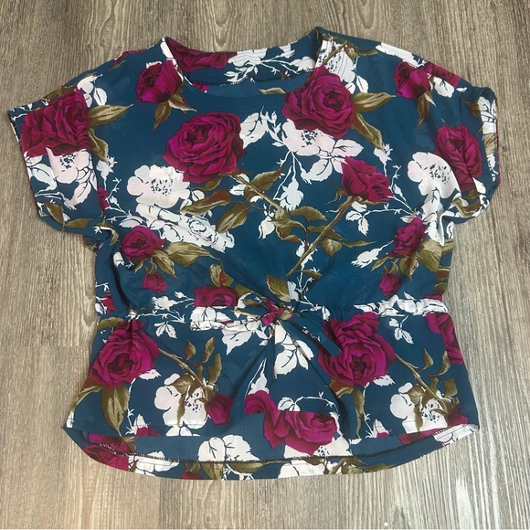 Sheer Tie Waist Floral Blousese - Picture 2 of 8